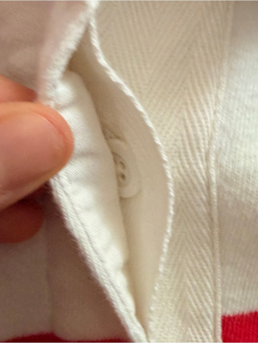 aerie Oversized Rugby Polo Top - Red & White Medium - Picture 6 of 11